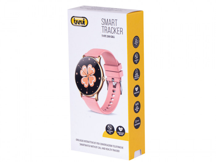 Ceas Smartwatch metal Trevi Italia TF20008 IP67 microfon si speaker functie apel, mesaje, monitor sanatate, sport,retele sociale, sistem vocal,Bluetooth,Android,IOS Roz [6]