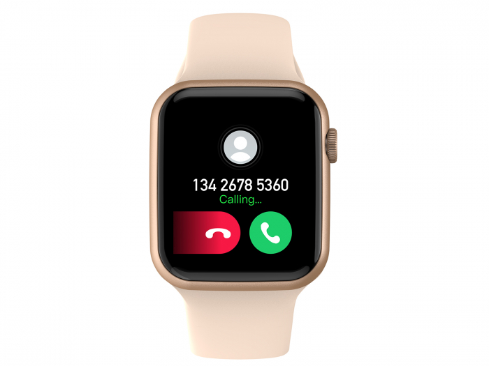 Ceas Smartwatch carcasa metal Trevi Italia TF20008 IP67 microfon si speaker functie apel, mesaje, monitor sanatate, sport,retele sociale, sistem vocal,Bluetooth,Android,IOS Roz [2]
