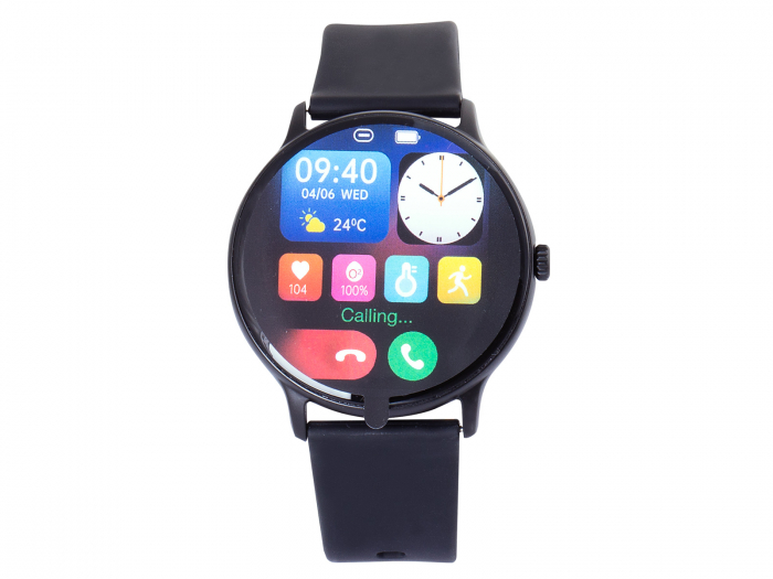 Ceas Smartwatch carcasa metal Trevi Italia TF23000 IP67 microfon si speaker functie apel, mesaje, monitorizare sanatate, sport,retele sociale, sistem vocal,Bluetooth, Android,IOS negru [3]