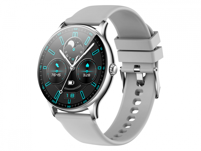 Ceas Smartwatch metal Trevi TF23006 IP67 microfon si speaker functie apel, mesaje, monitorizare sanatate, sport,retele sociale, sistem vocal,Bluetooth, Android,IOS silver [2]