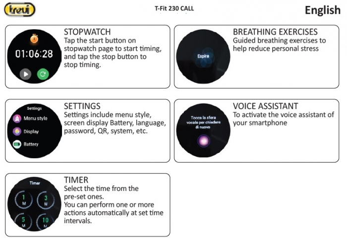 Ceas Smartwatch carcasa metal Trevi Italia TF23000 IP67 microfon si speaker functie apel, mesaje, monitorizare sanatate, sport,retele sociale, sistem vocal,Bluetooth, Android,IOS negru [8]