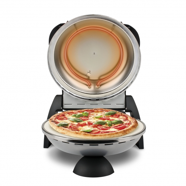 Cuptor pizza G3Ferrari Italia Delizia Silver special cu suprafata de coacere din piatra refractara, termoregulator pana la 400° C si timer [4]