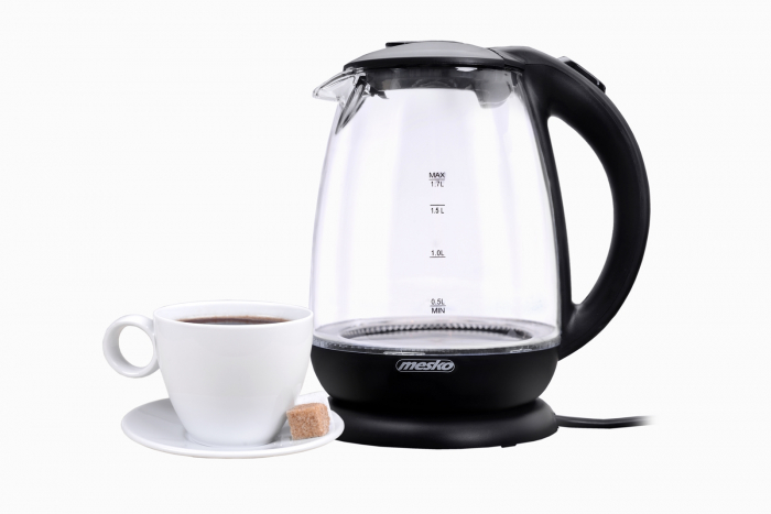 Cana electrica din sticla, iluminare din baza, putere 2200W, capacitate 1.7L, oprire automata MEMS1263 [7]