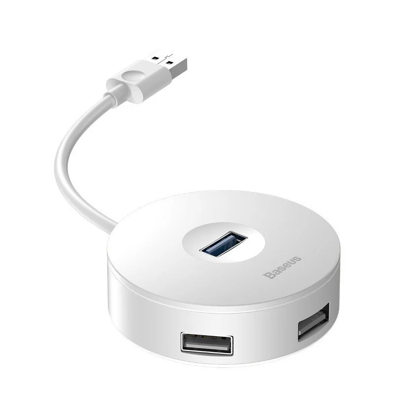 Hub USB 3.0 Baseus cu 4 porturi 1xUSB 3.0 si 3xUSB 2.0, alb [3]