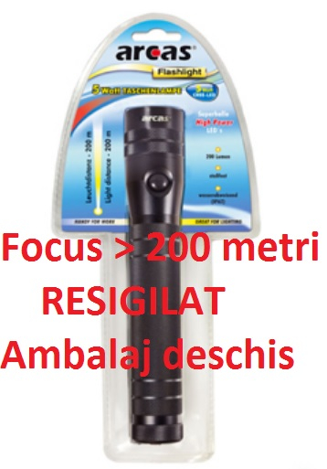 Lanterna ARC 5W CREE LEDTL, Focus peste 200 m HandLight, Arcas, Metalica - 3x R14 RESIGILAT [3]