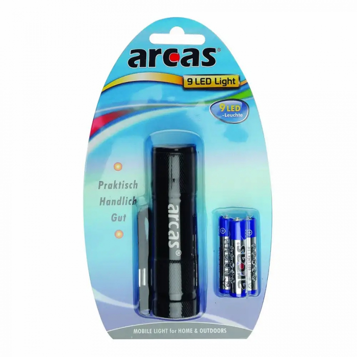 Arcas Germania lanterna aluminium  9 leduri include 3xAAA rezistenta la lovituri [2]