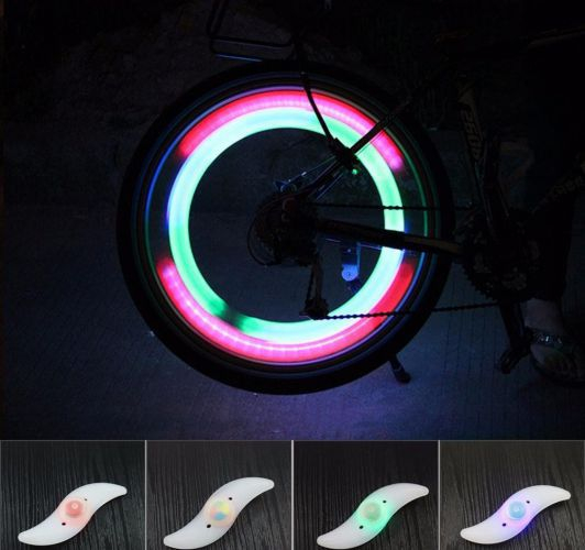Lumina LED spite bicicleta multicolora, 3 moduri de iluminare, setare culoare, baterie inclusa, silicon [4]