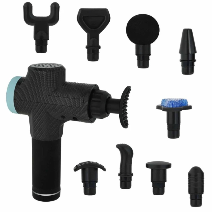 Medivon Gun Active X  aparat masaj profesional terapie musculara cu 20 viteze ajustabile de la bland la profund  6 capete interschimbabile acumulator propriu [5]