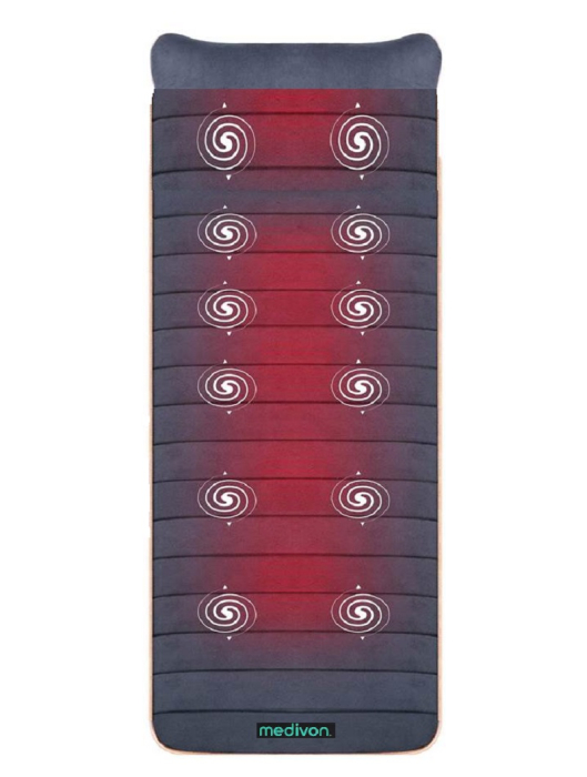 Medivon ME 71456 saltea masaj revitalizare si regenerare musculara  12 motoare puncte vibratii cu incalzire in 5 moduri functionare, 175 x 57 cm [4]