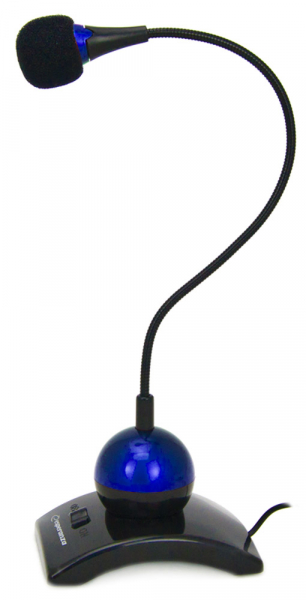Microfon pentru laptopuri si calculatoare Chat, jack 3.5mm, cablu lung 2 m, albastru [1]