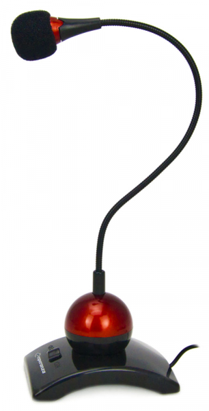 Microfon pentru laptopuri si calculatoare Chat, jack 3.5mm, cablu lung 2 m, rosu [1]