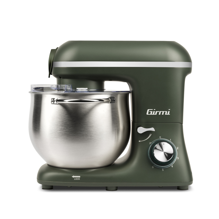 Mixer cu bol 8 litri 1200W max Girmi Italia, profesional 6 viteze si functie Pulse posibilitate aparate paste si masina tocat Green [6]