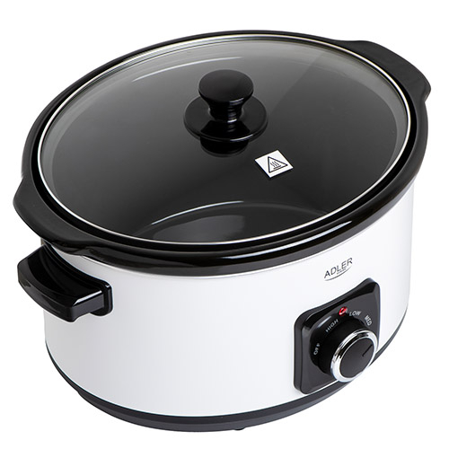 Multicooker Slow Cooker AD6413W din ceramica cu gatire lenta cronometru, programare pornire 5.8L 300W  alb [2]