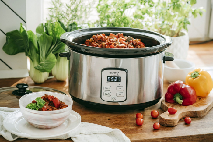 Multicooker Slow Cooker CR6414 din ceramica cu capacitate 4.7 kg putere 270W gatire lenta programare functionare de la 0,5 pana la 24 ore pornire programata [8]