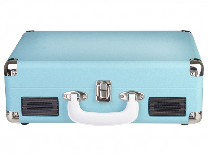Pick-up retro vintage in valiza  functie  intrare/iesire AUX-IN iesire audio RCA  viteze vinil 33/45/78 rpm Trevi Italia 0T101504  difuzoare 6W blue [2]