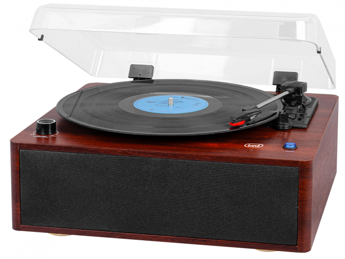 Pick up vintage Trevi TT1030BT sistem audio stereo 15W, carcasa din lemn cires, intrare/iesire  auxiliara 2 RCA si wireless [5]