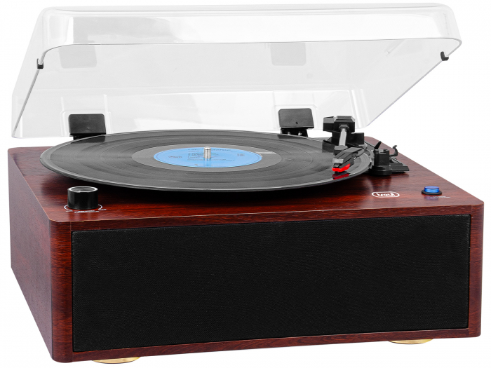 Pick up vintage Trevi TT1030BT sistem audio stereo 15W, carcasa din lemn cires, intrare/iesire  auxiliara 2 RCA si wireless [4]