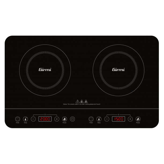 Plita electrica cu inductie Girmi PI50, 2 ochiuri 3500W, reglare temperatura si putere, control soft touch, timer si afisaj LCD, oprire automata - Copie [2]