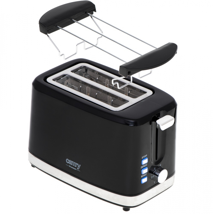 Prajitor de paine negru lucios cu aspect retro MECR3218  6 trepte de prajire, 3 functii, oprire automata 900W [2]