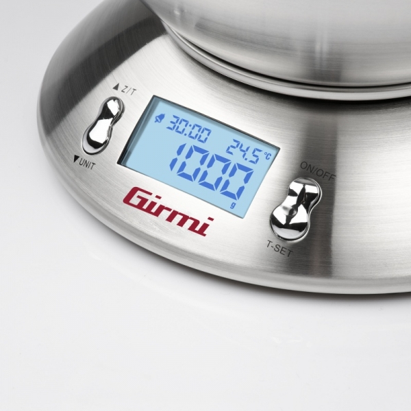 Cantar de bucatarie electronic cu bol inox mare Girmi, capacitate max. 5 kg, diviziune 1g, functie tare si zero [3]