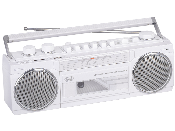 Radiocasetofon cu inregistrare Trevi Boombox vintage USB/SD Bluetooth 4 benzi Radio 6.5W alb [3]