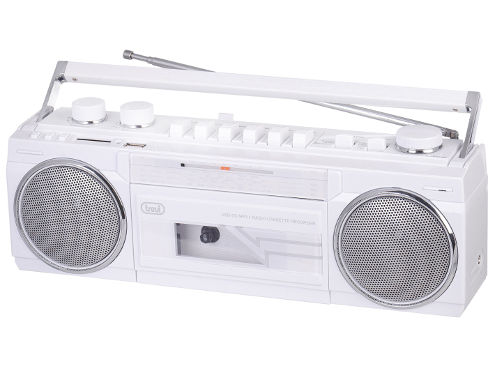 Radiocasetofon cu inregistrare Trevi Boombox vintage USB/SD Bluetooth 4 benzi Radio 6.5W alb [4]