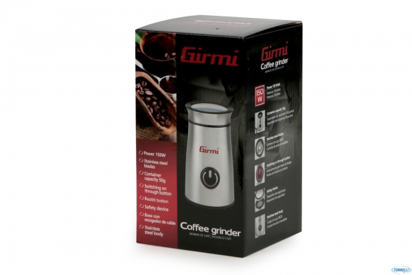 Rasnita cafea Girmi - MC01 cu lame si corp din inox, capacitate 50g, 150W, inox-negru [6]