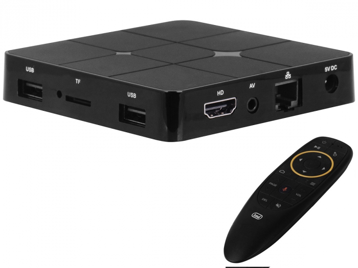 Receiver adaptor telefon android- TV Smart cu afisare smartphone pe ecranul TV Trevi Smart TV BOX IP360SB telecomanda cu control vocal [2]