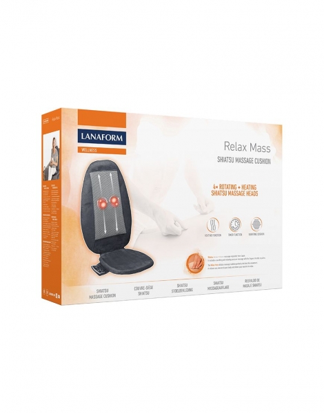 Saltea masaj Lanaform - Relax Mass cu incalzire si vibratii, masaj Shiatsu, 3 zone masaj, 3 intensitati, 68,8x15,2x45,7 cm [5]