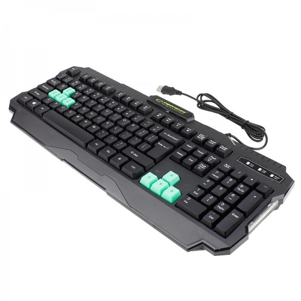 Tastatura gaming USB, iluminata LED verde, 104 taste, Shadow Esperanza [2]