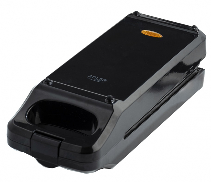 Sandwich maker multifunctional Adler capabil coacere, prajire, gratar cu fata dubla suprafata ovala in cavitate 180x90mm 900W Negru [2]