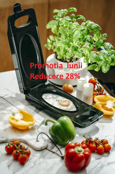 Sandwich maker multifunctional Adler capabil coacere, prajire, gratar cu fata dubla suprafata ovala in cavitate 180x90mm 900W Negru [9]