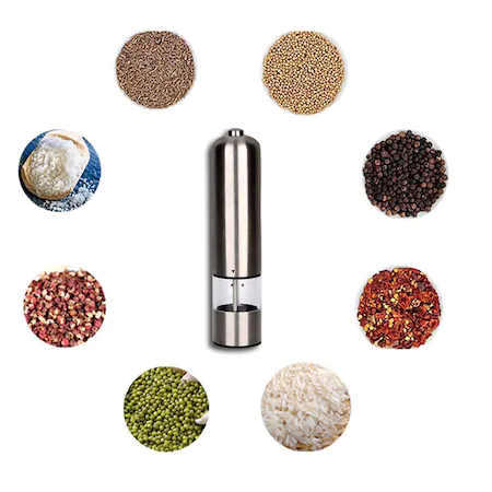 Set rasnite electrice sare si piper EKP002S din otel inoxidabil cu camere depozitare transparente, control finetea macinarii [2]