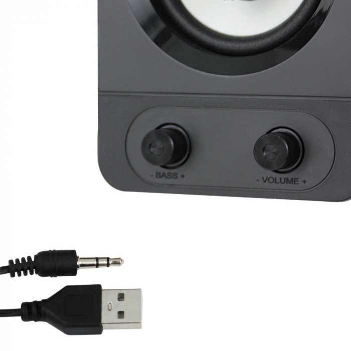 System boxe active 2.1  cu amplificare 10W RMS  subwoofer, conexiune USB si jack 3.5 mm  compatibil PC Desktop, Laptop, Esperanza  gri [4]