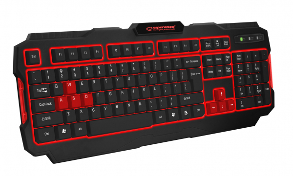 Tastatura gaming Shadow iluminata cu LED rosu , design profesional gaming, forma ergonomica, USB, cablu 1.5m taste imprimate cu culoare permanenta [1]
