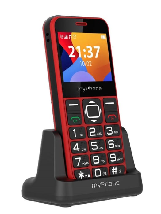 Telefon 2G clasic seniori meniu RO butoane mari ecran 2.3" camera radio difuzor functie SOS bluetooth Halo3 Red [12]