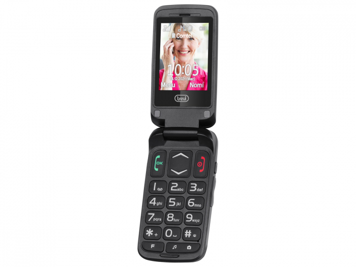 Telefon seniori Trevi Italia pliabil butoane mari camera foto, radio FM, difuzor, lanterna, agenda 250,  5 numere cu functie SOS, bluetooth ,iesire casti, reportofon, ceas, alarma [3]