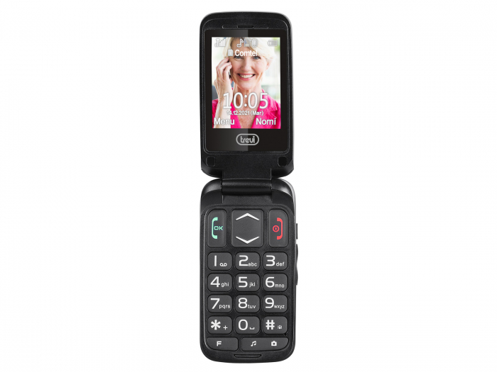 Telefon seniori Trevi Italia pliabil butoane mari camera foto, radio FM, difuzor, lanterna, agenda 250,  5 numere cu functie SOS, bluetooth ,iesire casti, reportofon, ceas, alarma [4]