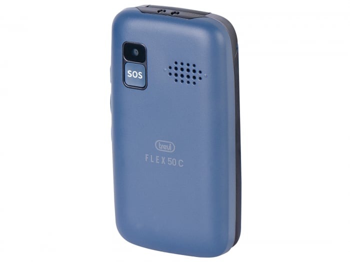 Telefon seniori Trevi Italia FLX50C04  pliabil butoane mari camera foto, radio FM, difuzor, lanterna, agenda 250,  5 numere cu functie SOS, bluetooth ,iesire casti, reportofon, ceas, alarma blue [4]