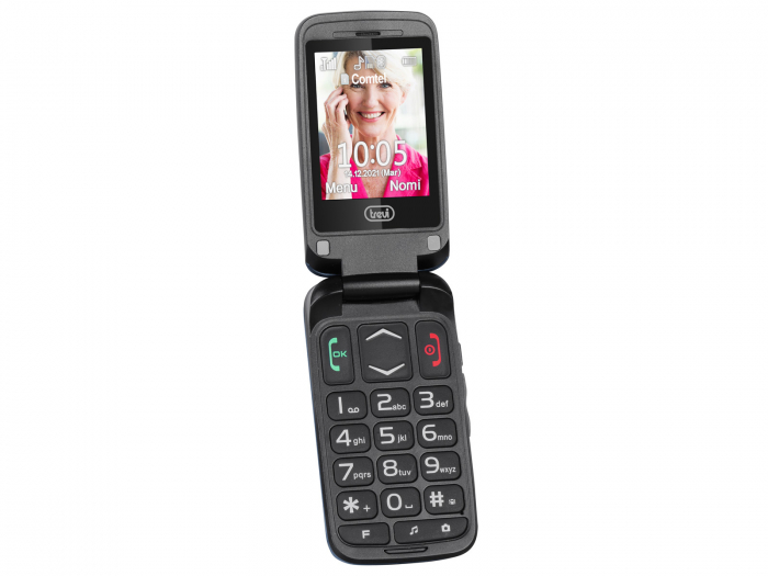 Telefon seniori Trevi Italia FLX50C04  pliabil butoane mari camera foto, radio FM, difuzor, lanterna, agenda 250,  5 numere cu functie SOS, bluetooth ,iesire casti, reportofon, ceas, alarma blue [5]