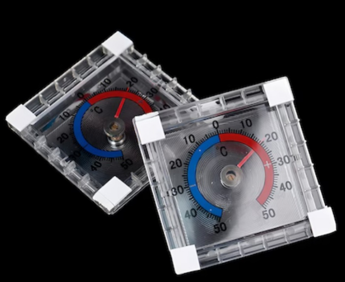 Termometru de exterior si interior analog, temperaturi de la -50 la +50 grade C, transparent, 7.5x7.5x2.3 cm [6]