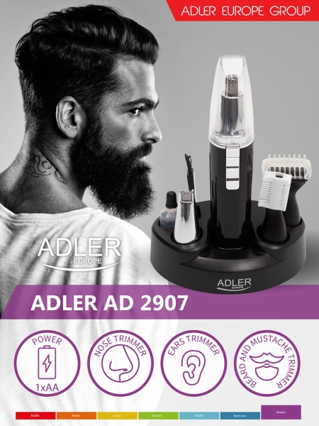 Trimmer 4 in 1 pentru tundere par nas, urechi, sprancene, barba si mustata, alimentare baterie AA [6]