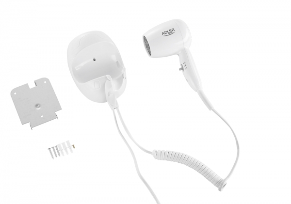 Uscator de par pentru perete, 2 viteze, 1600W, ideal pentru hotel, oprire automata, cablu 1.6 m, alb [5]