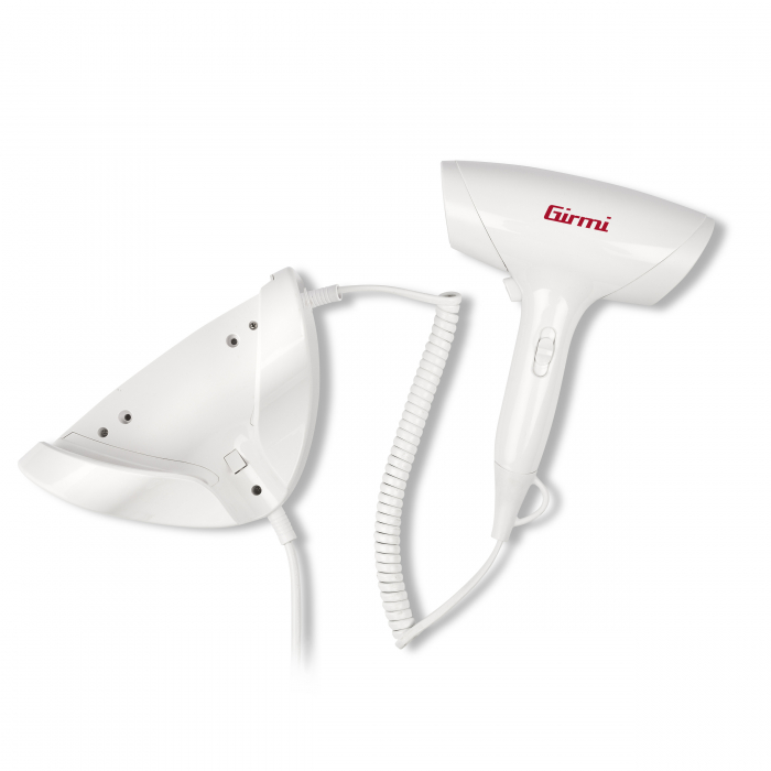 Uscator de par Girmi Italia cu soclu in perete, 2 viteze, 1800W, ideal pentru hotel, oprire automata, cablu 1.6 m, alb [5]