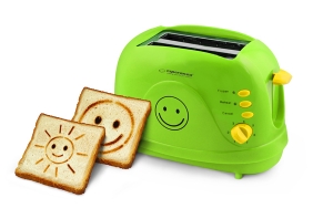 Prajitor de paine toaster cu modele Smiley cu 3 functii de la 1 pana la 7 grade diferite de prajire de la moale pana la crocant oprire automata [1]