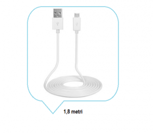 Cablu date si alimentare MICRO USB 2.0 A-B M / M 1.8 metri culoarea alba [1]