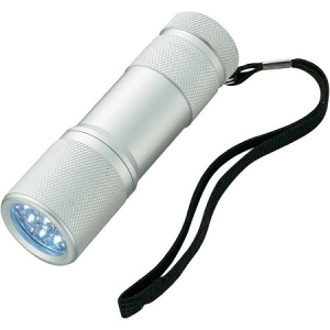 Lanterne - Lanterna  din aluminiu cu 9 LED-uri superluminoase, rezistenta la socuri si umezeala culoare argintie