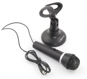 Microfon cu stativ pentru calculatoare si laptopuri Sing, alimentare jack 3.5 mm cablu 1.5m culoarea neagra [1]
