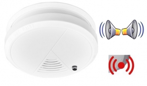 Alarma detector  pentru fum cu senzor optic pentru protectie si prevenire incendii baterie 9v inclusa [0]