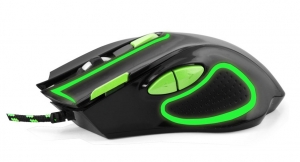 Mouse gaming optic 7D  cu functie "Double Click" si butoane inainte/inapoi facile culoarea negru cu verde design ergonomic [1]